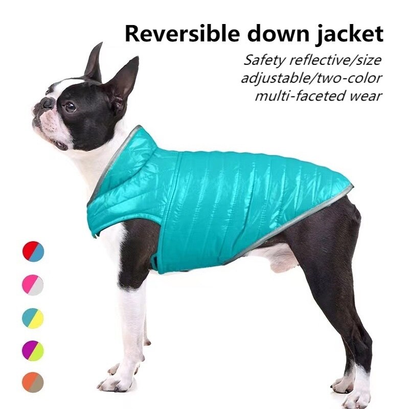 Hond Winter Kleding Voor Kleine Honden Licht Down Dubbelzijdig Katoen Gewatteerde Jas Huisdier Kleding Jas Pak Algehele vest Voor Honden