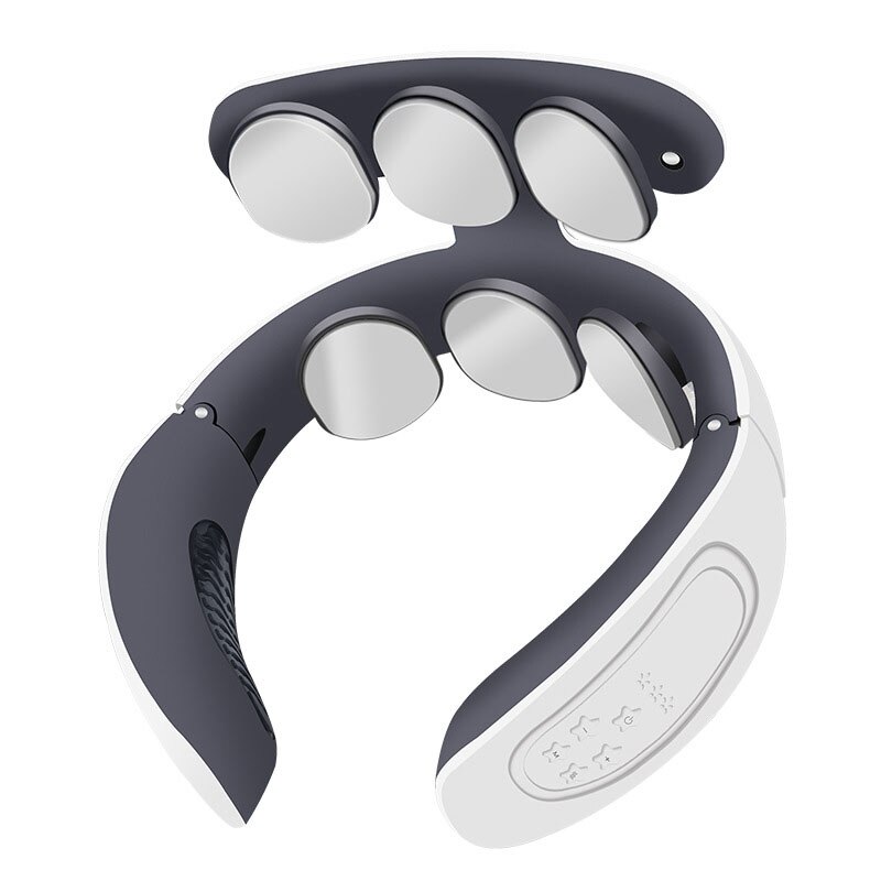 Neck Massager Shoulder Cervical Massager Multifunctional Electric Compress Pulse Neck Protector: Violet