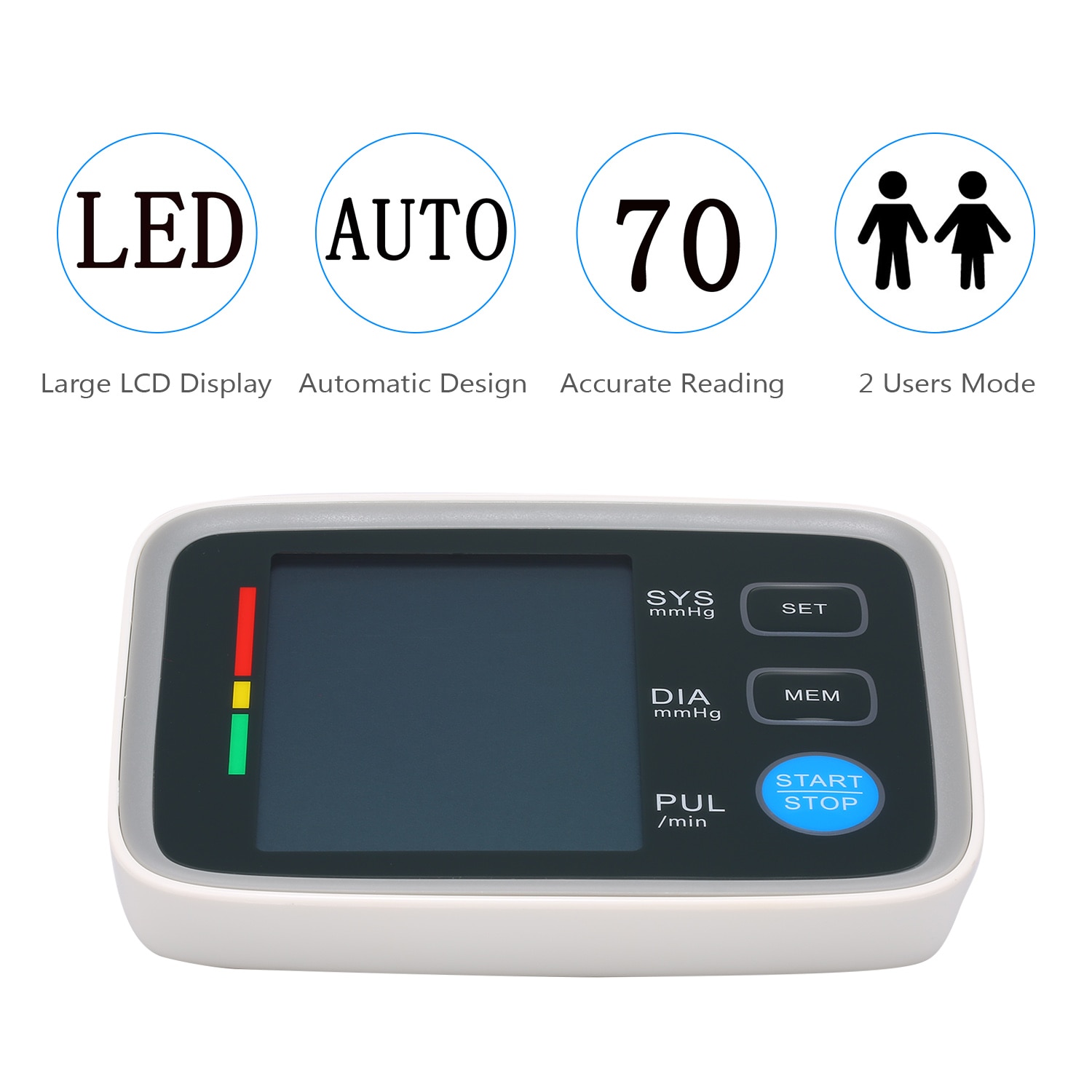 AXON Smart Blood Pressure Monitor with Large LCD Display Digital Upper Arm Automatic Measure Blood Pressure Heart Rate Pulse