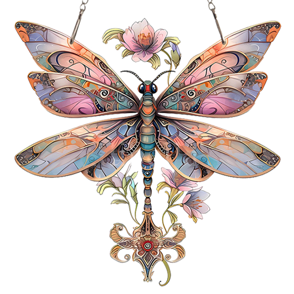 Vindusdekorasjon ornament akryl hengende anheng solfanger vindusanheng til innendørs utendørs: Rød