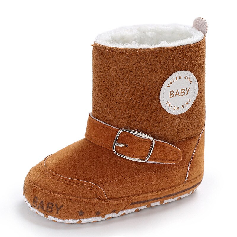Winter Baby Jongens Meisjes Boot Rusland Winter Zuigelingen Warm Houden Schoenen Faux Fur Baby Booties Suède Baby Mocassins Laarzen: brown / 1