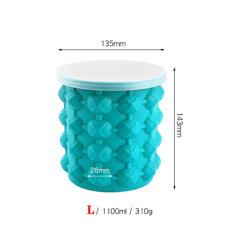 2 In 1 Silicone Ice Cube Maker Ice Cube Mold Lade Draagbare Emmer Wijn Ijs Koeler Bier Kabinet Keuken Gereedschap drinken Whiskey: L 1100ML