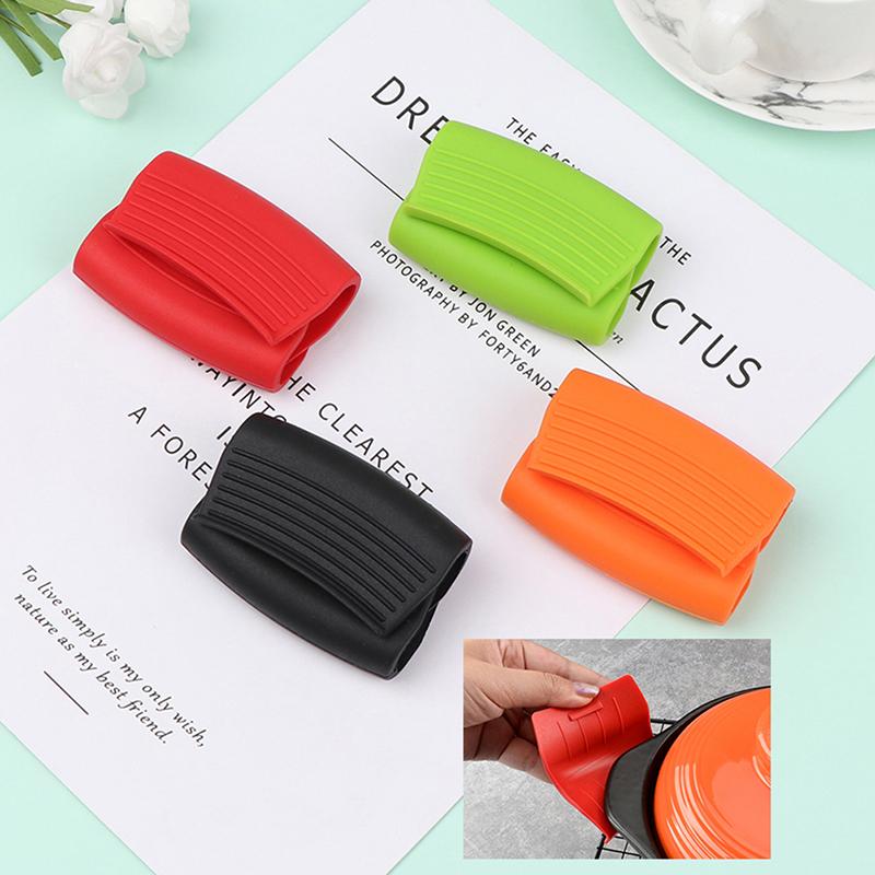 2Pcs Grip Siliconen Pot Houder Mouw Pot Handschoen Antislip Pot Handvat Cover Grip Keuken Tool Te Voorkomen brandwonden Beschermhoes