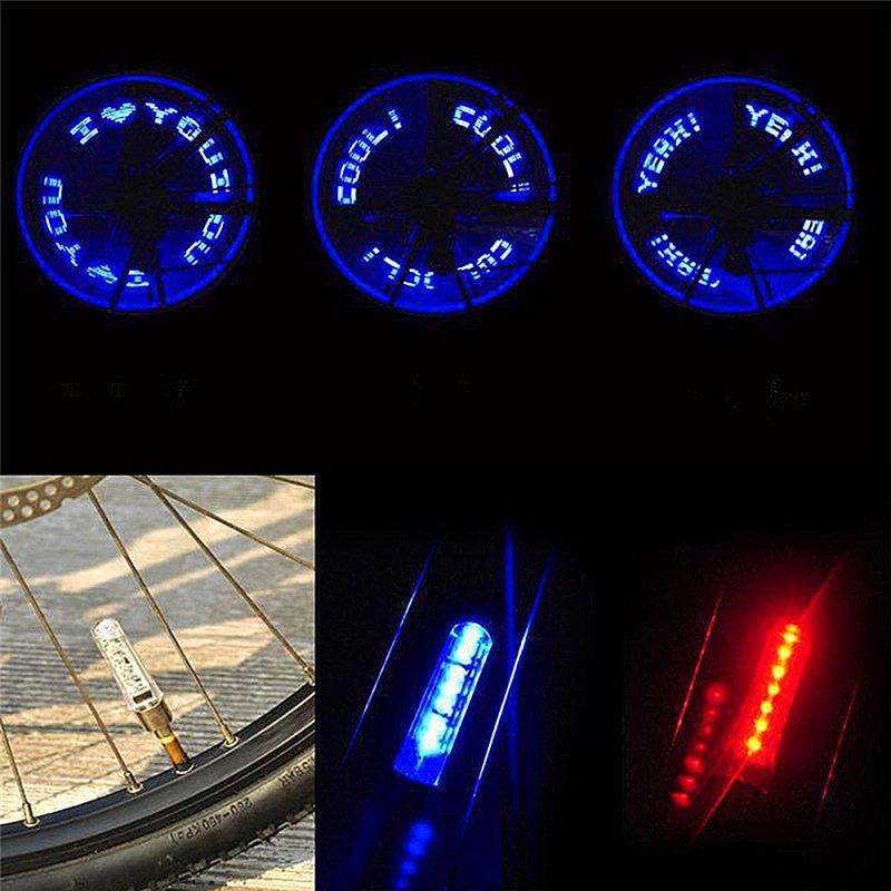 1 Pc Multicolor Duurzaam Motorcycle Fiets Auto Motor Wheel Tyre Tire Valve Cap Led Neon Flash Lamp Licht Brief nozzle Lamp