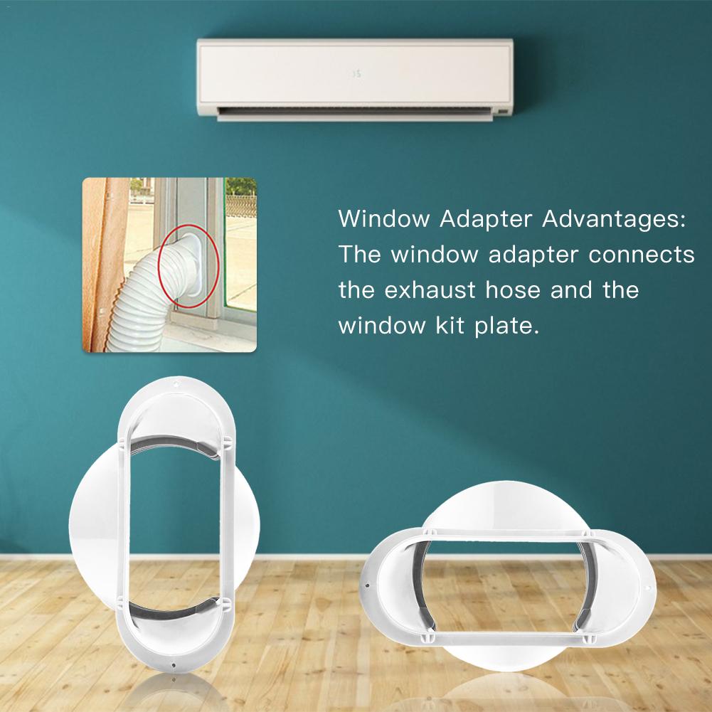 Manguera de escape ajustable portátil, accesorios de interfaz de boca plana para tubo de escape, deflector de aire acondicionado
