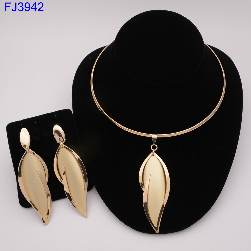 Afrikaanse sieraden sets dubai goudkleurige nigeriaanse sieraden sets bruidskralen bruiloft sieraden set dames kostuum: Fj3865