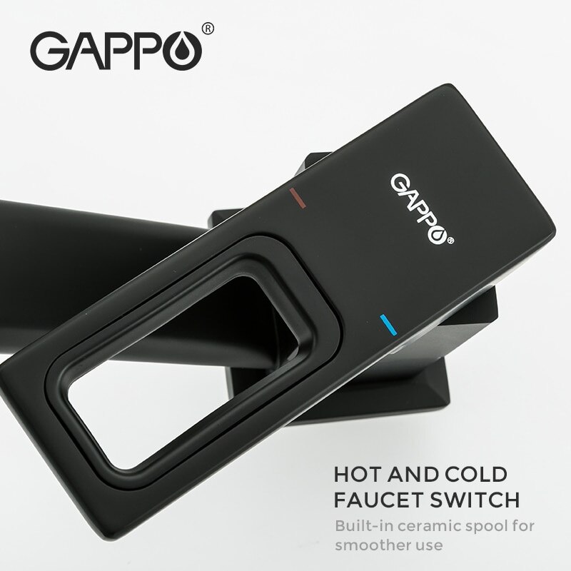 GAPPO rubinetto da cucina nero acqua calda e fredda ottone maniglia singola rotazione a 360 gradi miscelatore miscelatore Cozinha Torneira
