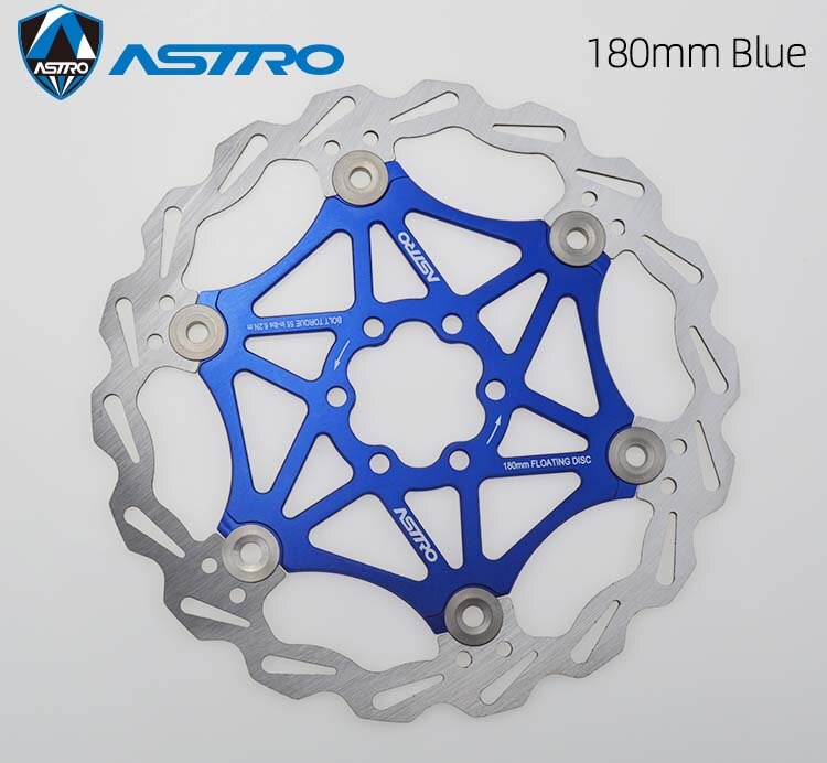 Astro mtb sykkel flytende skivebrems  al7075 cnc terrengsykkel bremserotorer 160mm/180mm/203mm hydrauliske skivebremser sykkeldeler: 180 blå 1 stk