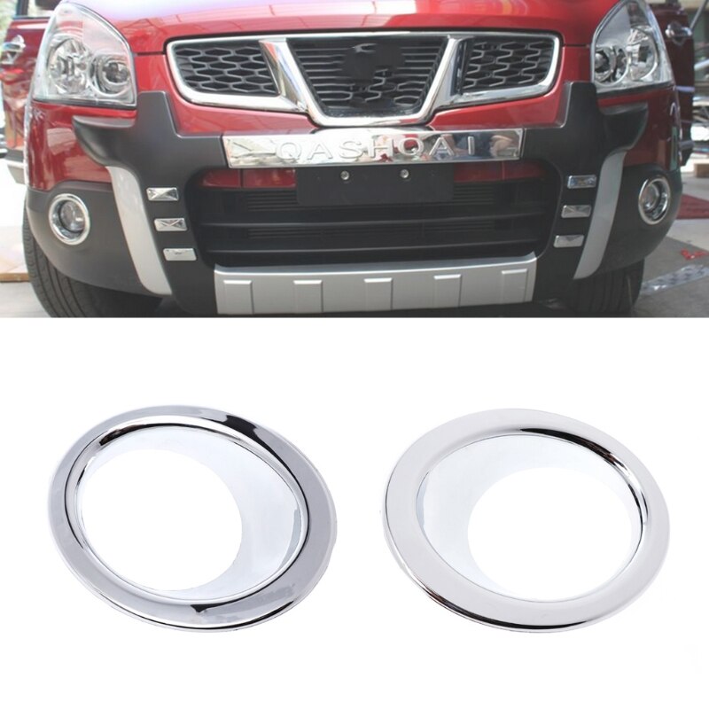 Chrome Front Fog Light Cover Trims Head Fog Lamp Frame Auto