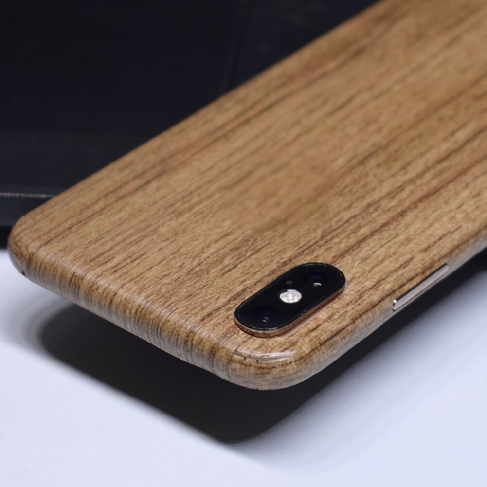 Película Anti arañazos de PVC Vintage cubierta completa removible de grano de madera teléfono pegatina accesorios pieles de protección trasera para IPhone X Xr
