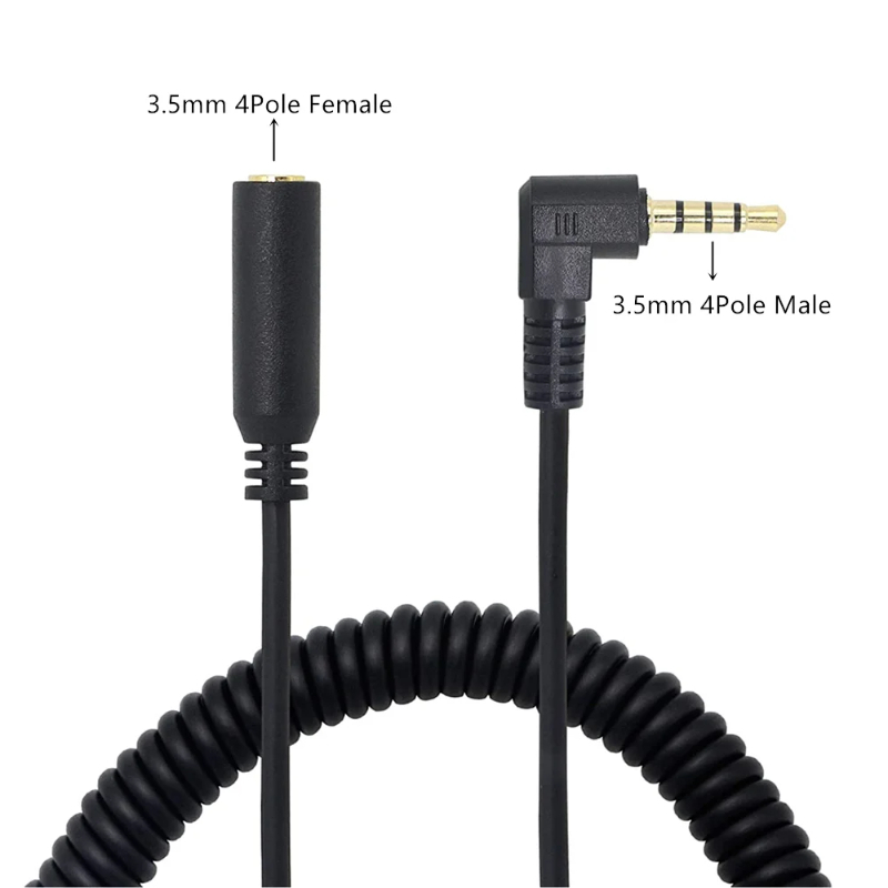 Aux Audio- Feder-Spiralkabel, geeignet für Smartphones, Computer, Autoradios, Medienspieler, mehr Audio-- und Videokabeladapter: Gelb