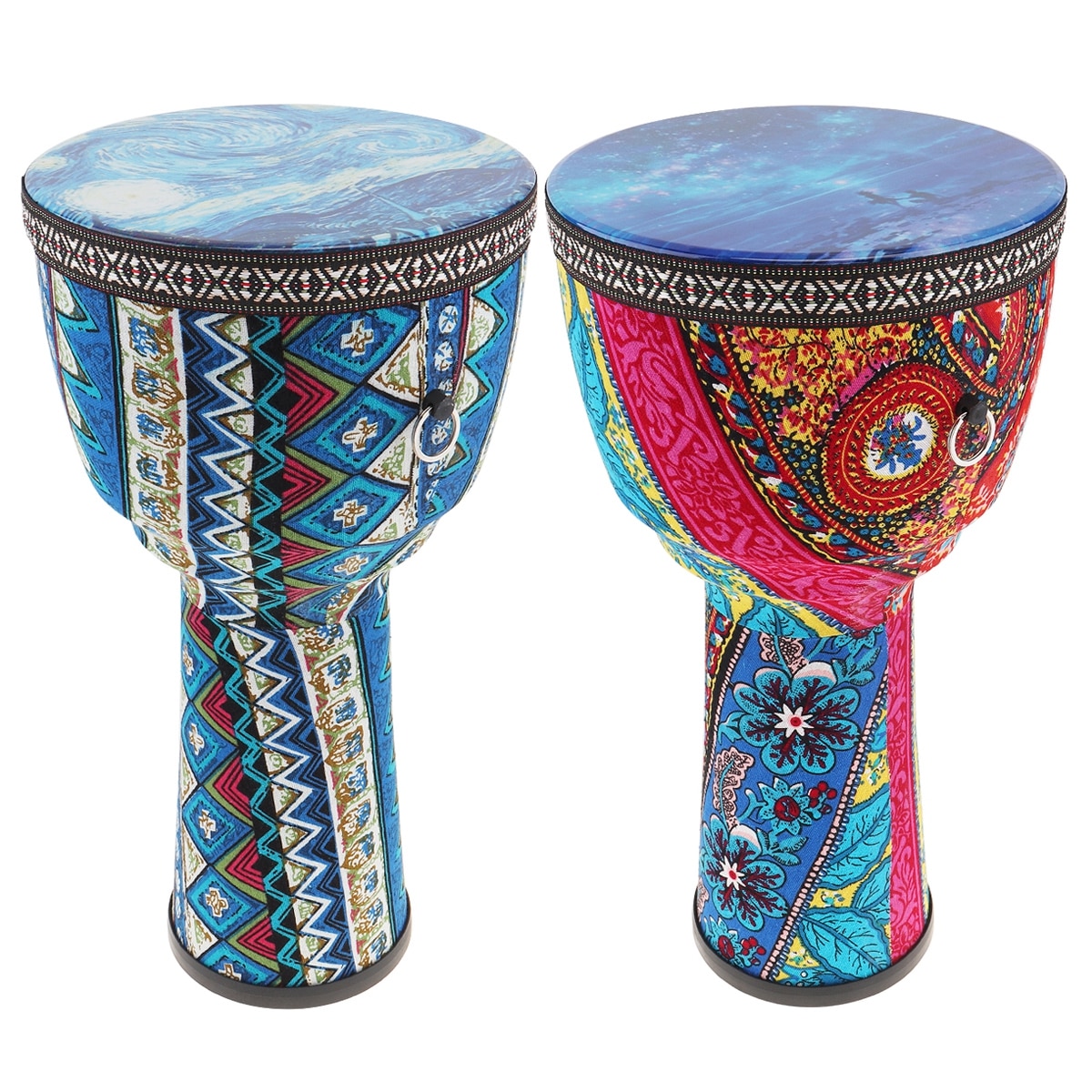 8,5 Inch Tragbare Afrikanische Djembe Trommel Bunten Tuch Kunst ABS Barrel PVC Haut Kinder Hand Trommel
