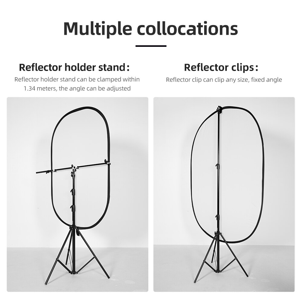 AMBITFUL 80x120cm 100x150cm 150 x 200cm Portable Oval Multi-Disc Transparent White Reflector Collapsible Studio Photo Diffuser