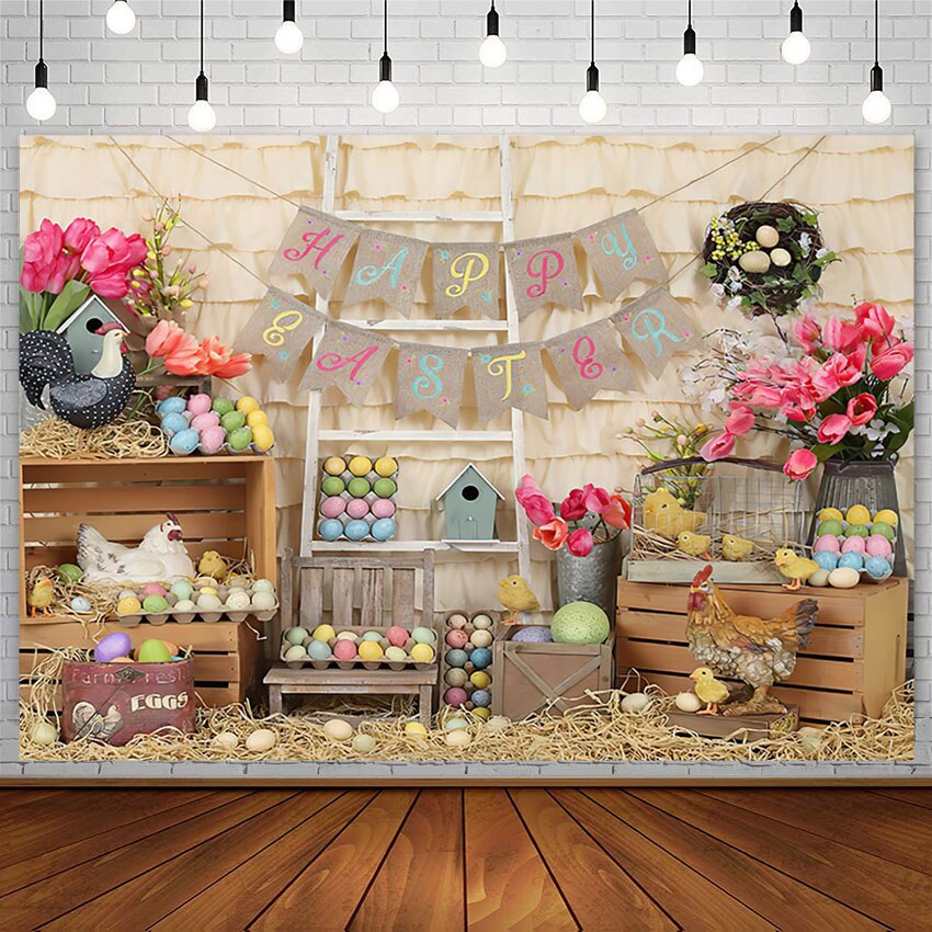 Avezano – arrière-plan pour photographie de pâques, joyeux pâques, fleurs de printemps, œufs, décor de fête en bois, bannière de fond pour Studio Photo, accessoire