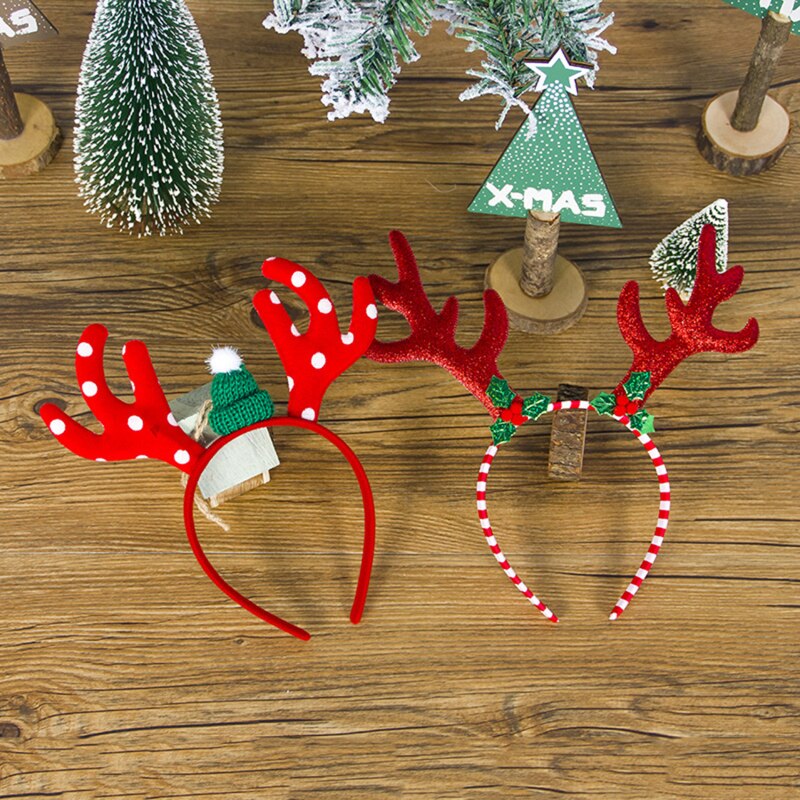 Reindeer Antler Hair Hoops Christmas Kids Headband Headwears For Children Christmas Costume Party Year