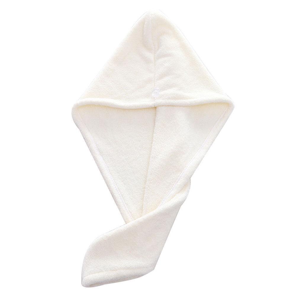 1PC Mikrofaser Haar Schnell Trocknende Trockner Handtuch Schlecht wickeln Hütte Schnell Deckel Turban trocken Schnell Trocknen Dame Haushalt Schlecht werkzeug: Weiß