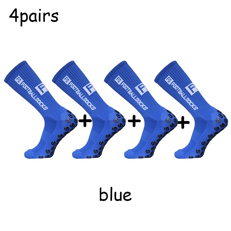 FS Football Socks Non-slip Silicone Bottom Compressed Breathable Grip soccer socks Baseball Socks Men Women: blue