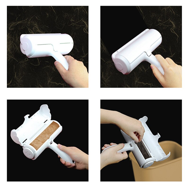 1Pc 2-Way Pet Hair Remover Roller Verwijderen Hond Kat Haar Van Meubels Zelfreinigende Lint Huisdier haar Bont Verwijdering Een Hand Bedienen