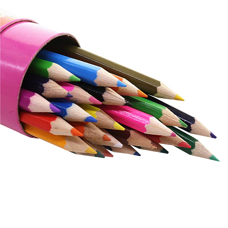 Student Briefpapier 24 Kleuren Kleurpotlood 1 Doos 24 Stuks Schilderijen Voor Primaire En Secundaire Scholieren Pen