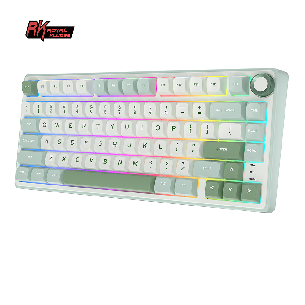 Royal Kludge RK R75 brazylijska mechaniczna uszczelka klawiatury przewodowa klawiatura dla graczy z możliwością wymiany podczas pracy 80 klawiszy podświetlane RGB MDA nasadki na klawisze PBT