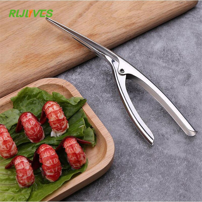 Stainless Steel Shrimp Peeler Prawn Shrimp Fishing Knife Lobster Shell Remover Peel Device Kitchen Seafood Tools