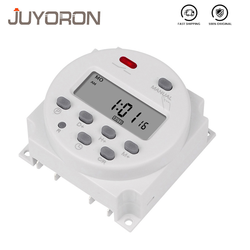 Timer 220V 110V 24V 12V CN101A Digitale LCD Power Timer Programmeerbare Tijd Schakelrelais 16A CN101