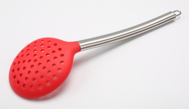 Stainless Steel Hollow Handle Food Grade Safety Silicone Colander Practical Food Kitchen Cooking Utensils