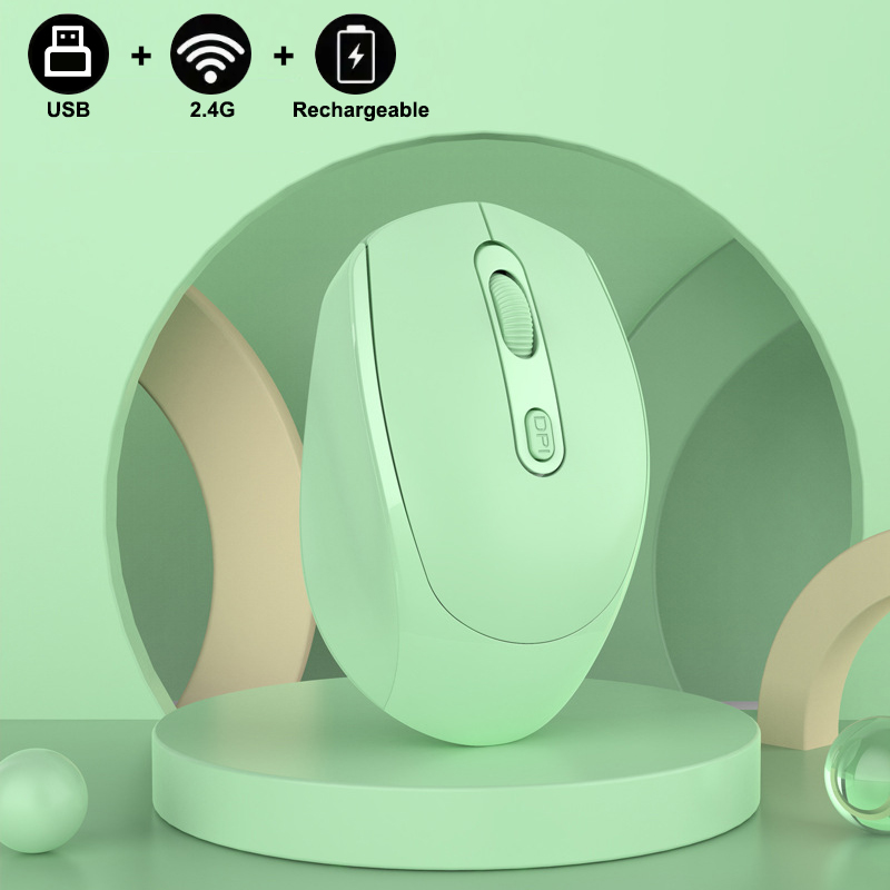 Bezprzewodowa mysz kompatybilna z Bluetooth 2.4G przenośna ergonomiczne myszy do laptopa Tablet Notebook biurowy ładowalna mysz do gier: YELLOW