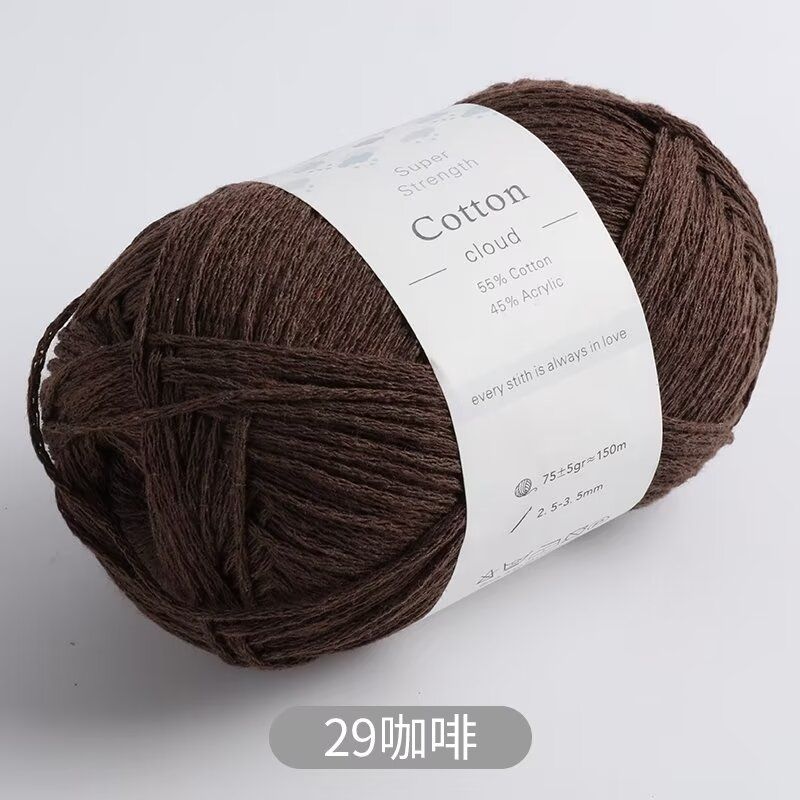 1mm Round Hollow Cotton Yarn Pure Cotton Genuine Cotton Hand Woven Yarn DIY Crochet Bag Crochet Yarn Knitting Thread