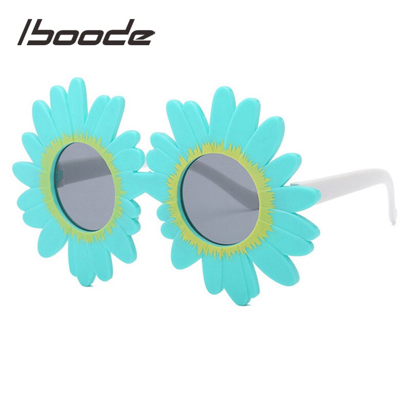 Iboode låve solbriller takrenne jenter søte solsikke rund innfatning solbriller baby barnefest solbriller  uv400 nyanser: Blå