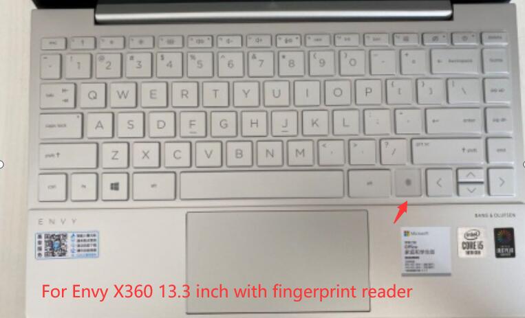 For HP ENVY X360 13 15 Inch For Fingerprint Reader Type TPU Transparent Keyboard Protector Film Cover US Layout: X360-13