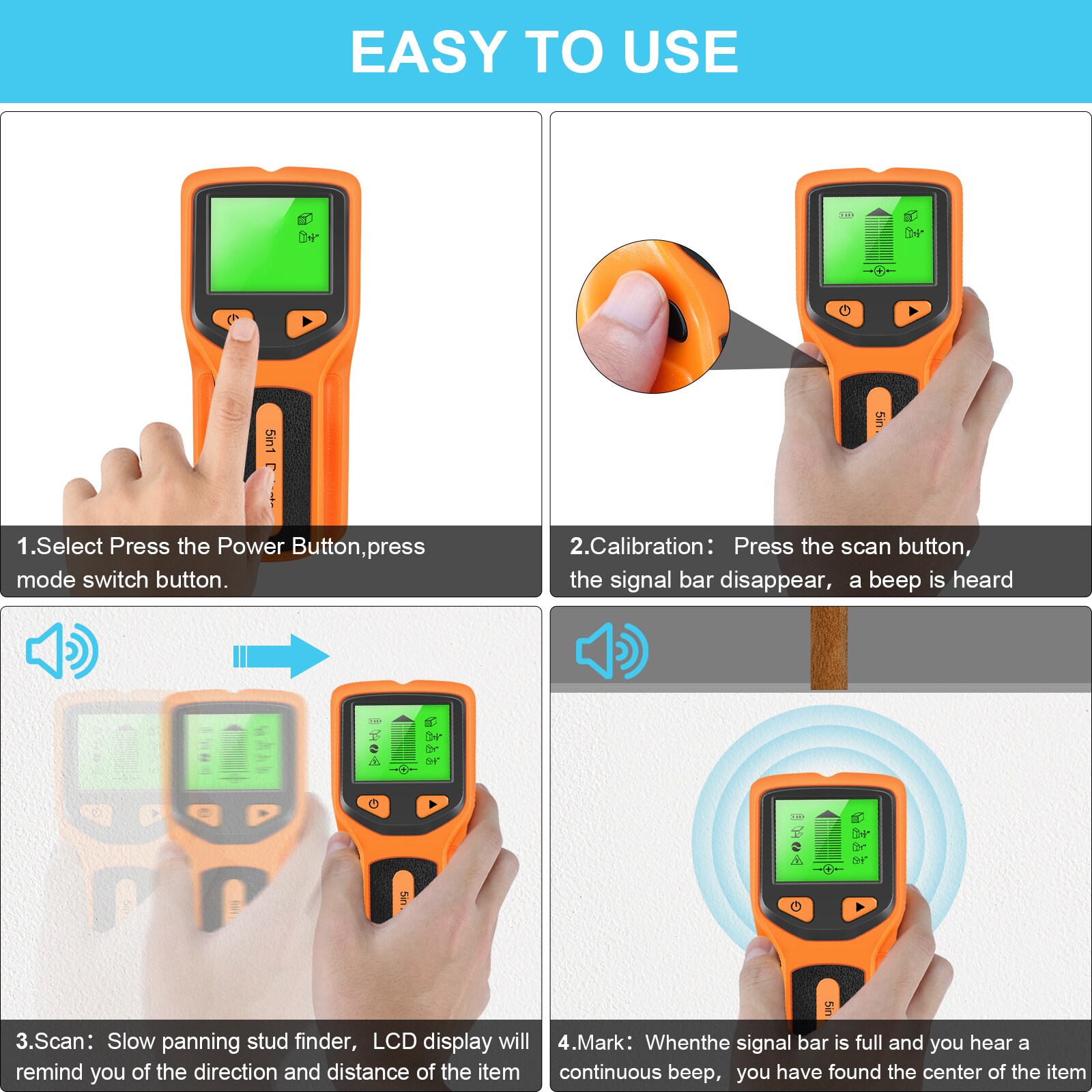 hoch-Ende-Professionelle Gold Alle Metall Detektor Kabel Versteckte Verdrahtung Zucht Spannung Live Draht Finder Wasserdichte Handheld Zauberstab Scanner