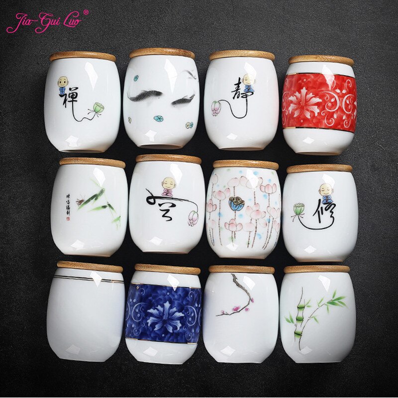 JIA-GUI LUO Ceramic Tea Caddies Tea Bag Storage Box Tea Tins Tea Container Coffee Container Tea Box Tea Storage D008