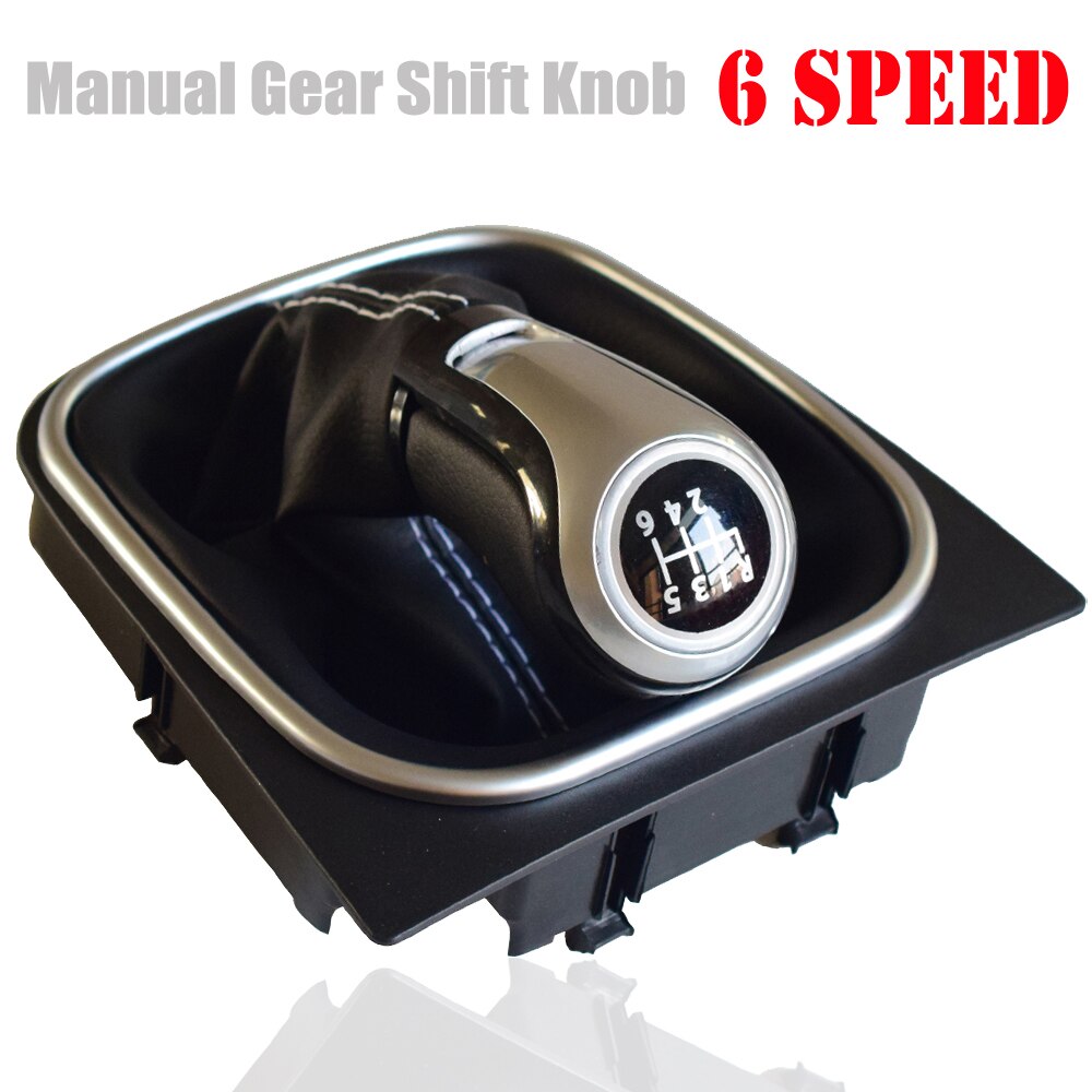 Para VW Volkswagen Golf 5/6 MK5/6 Scirocco) Octavia pomo de cambio Manual palanca Stick Pen 5 6 velocidad pelota de mano estilo de coche: 6 Speed-Black
