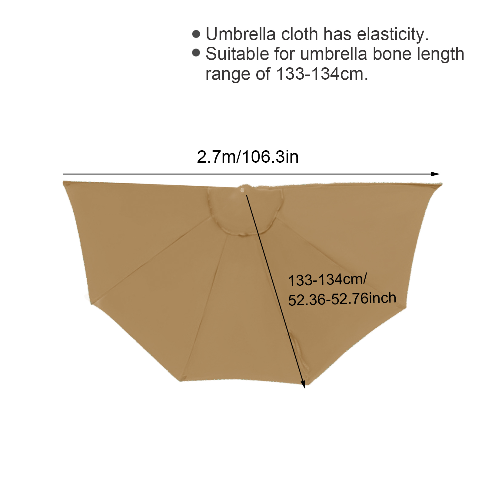 draussen-Halb schirm Gesicht Polyester Sonnenschirm Regenschirm Stoff ersetzen Sonnenschutz Tücher Garten Zauberstab Regenschirm Stoff Ersatz