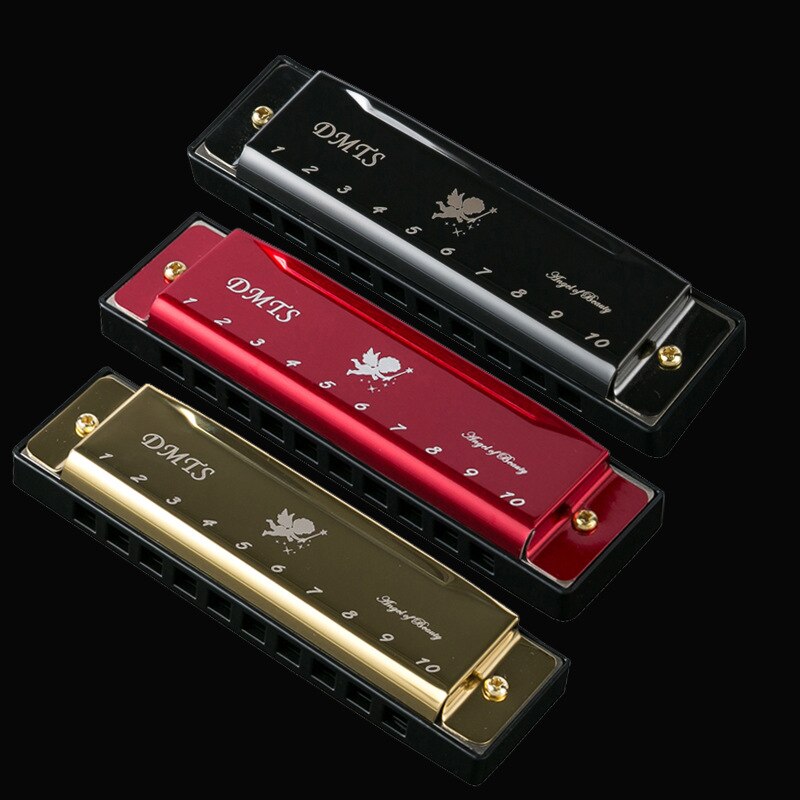 OEING Chromatic Harmonica - 10 Holes, 25 Keys, C Tone, Phosphor Bronze Reeds, Resin Body