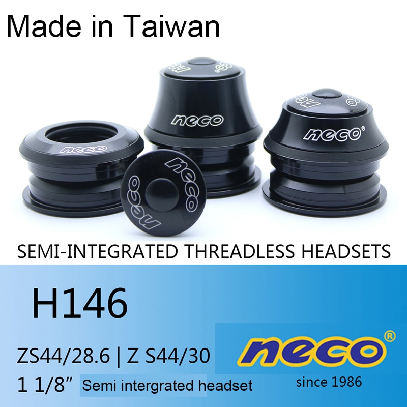 Neco bike Headset 44 44MM ZS44 28.6 30 1 1/8 Semi-Integrated Threadless H146 Retainers Fixed Gear Road Bike Headset MTB
