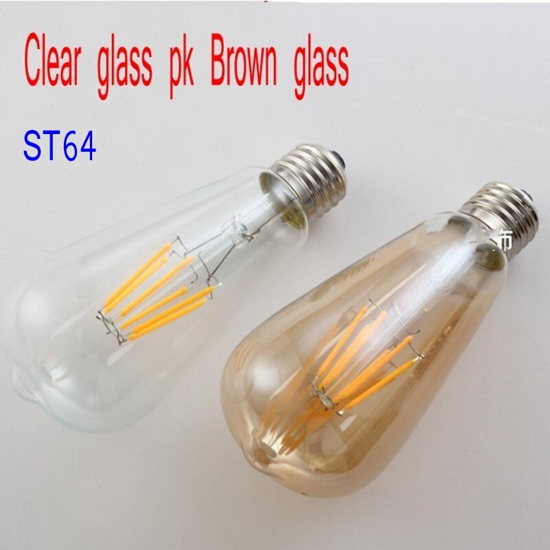 Vintage LED Bulb Edison Light ST64 A60 A19 G80 G95 G125 Ball BUlb Gold Tint E27 2W 4W 6W 8W Lights Super warm Dimmable