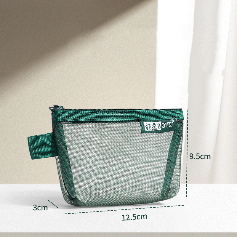 Portable Mini Zipper Quare Mesh Storage Bag,zippered Mesh Cosmetic Bag,small Square Mesh Coin Purse Travel Storage Carry Pouch: DEEP BLUE