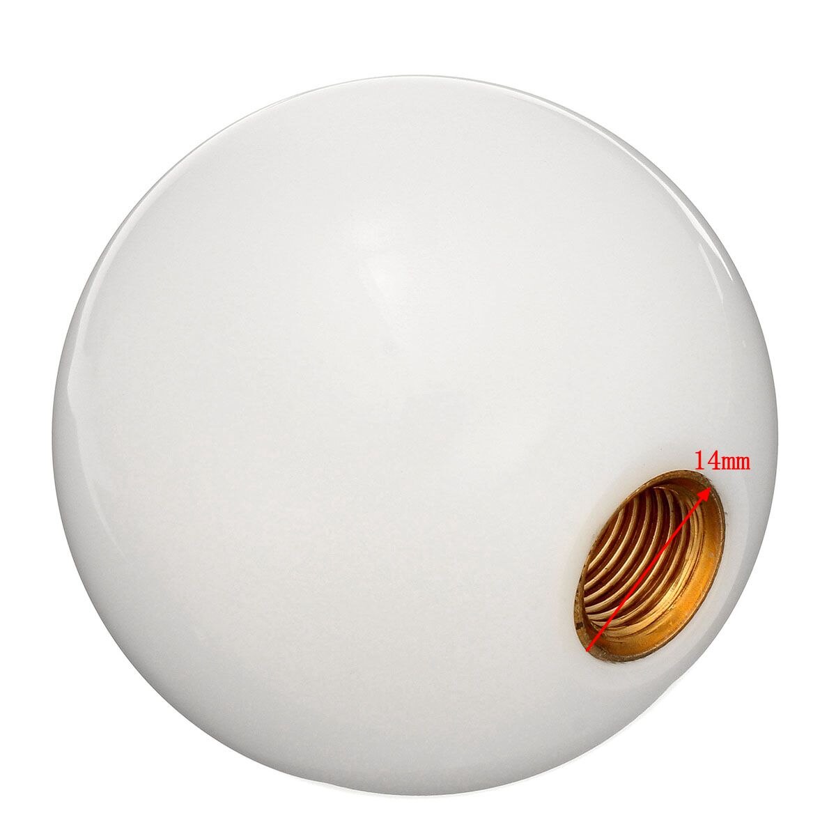 1 set universele auto glanzende versnellingspookknop witte ronde bal hars versnellingspookknop pook