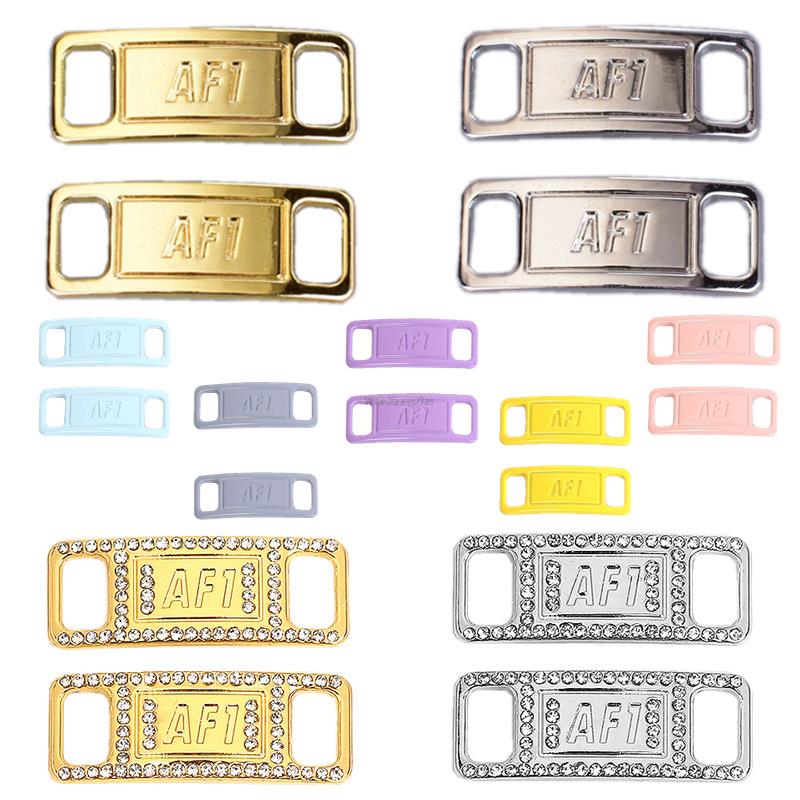 Combinación AF1 de abalorios de diamante para zapatos, cordones de , hebilla de Metal de , decoraciones, Chapa de la Fuerza Aérea 1, accesorios para zapatos