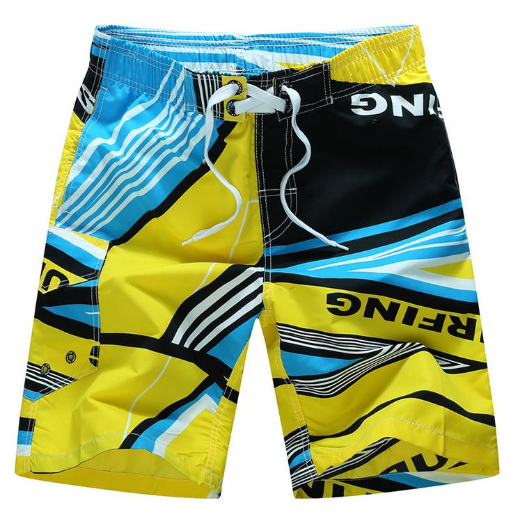 Pantalones cortos con estampado para hombre, Shorts holgados, de secado rápido, para exteriores, playa, verano, , M-3XL: YELLOW / XL