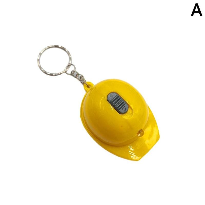 1pc Sicherheit Helm Typ Flasche Öffner Bahre klopfen LED mit Licht Schlüssel Ring mit Licht Tasche Anhänger: A