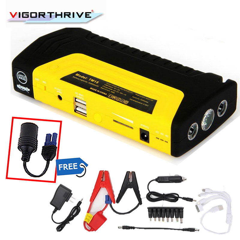 Bil jump starter multifunktion bil jump starter booster start nødbatteripakke powerbank til mobiltelefon bærbar