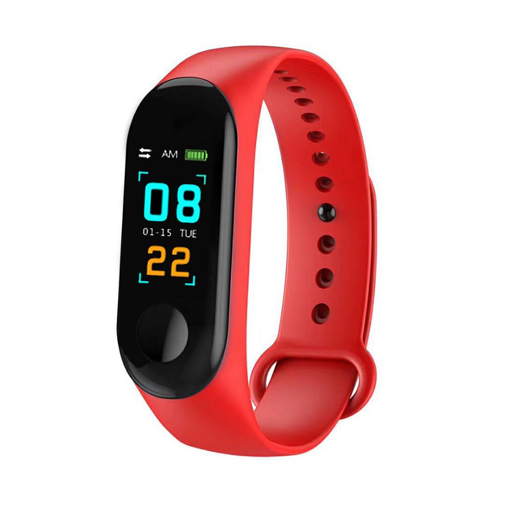 Smart Watch Kids Watches Children For Girls Boys Sport Bracelet Child Wristband wristband Fitness Tracker Smartwatch Waterproof: Red
