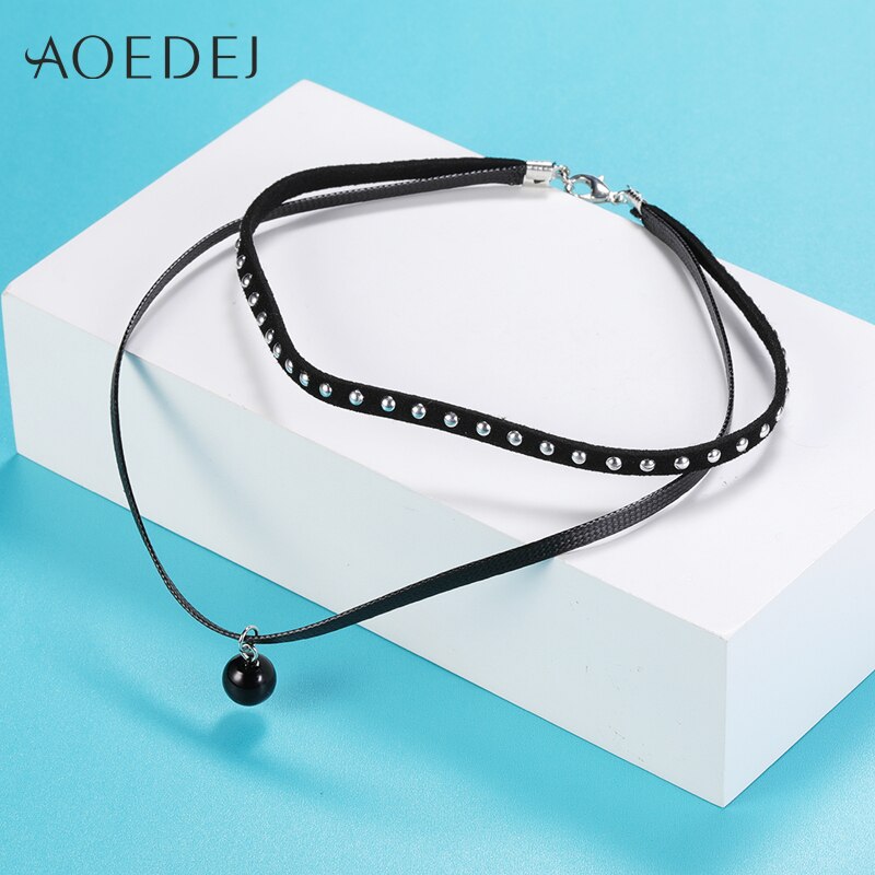 Aoedej 4 Stks/set Gothic Punk Stijl Tattoo Kant Choker Ketting Sieraden Voor Vrouwen Zwarte Choker Kraag Ketting