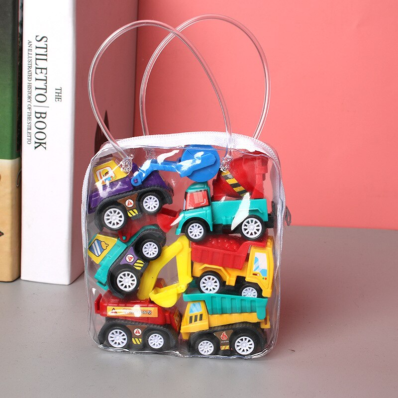 6pcs Car Model Toy Pull Back Car Toys Mobile Vehicle Fire Truck Taxi Model Kid Mini Cars Boy Toys Diecasts Toy for Children: style 2