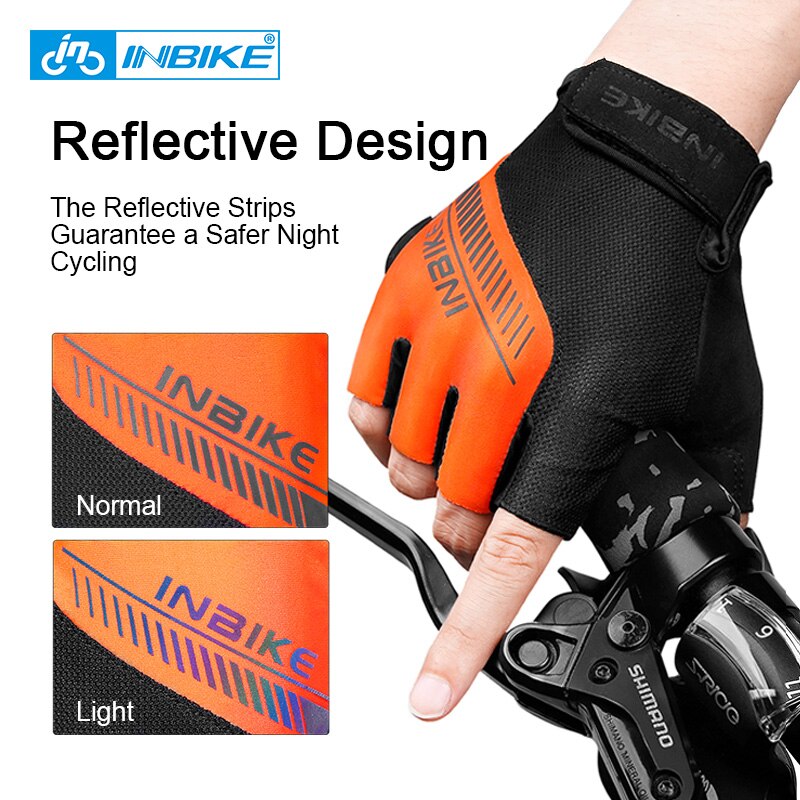 INBIKE Cycling Half Finger Gloves Summer Road Bike Gloves Men Women MTB Thickened Palm Pad Fitness Sports Bicycle Gloves BH008