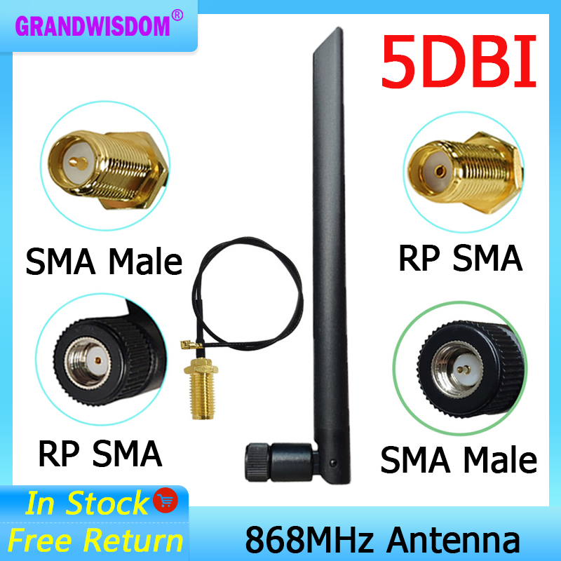 868MHz 915 MHz Antenne lora pbx antena 5dbi RP-SMA Stecker GSM 915 MHz 868 IOT antena antenne 21cm SMA Männlich/u.FL Zopf Kabel