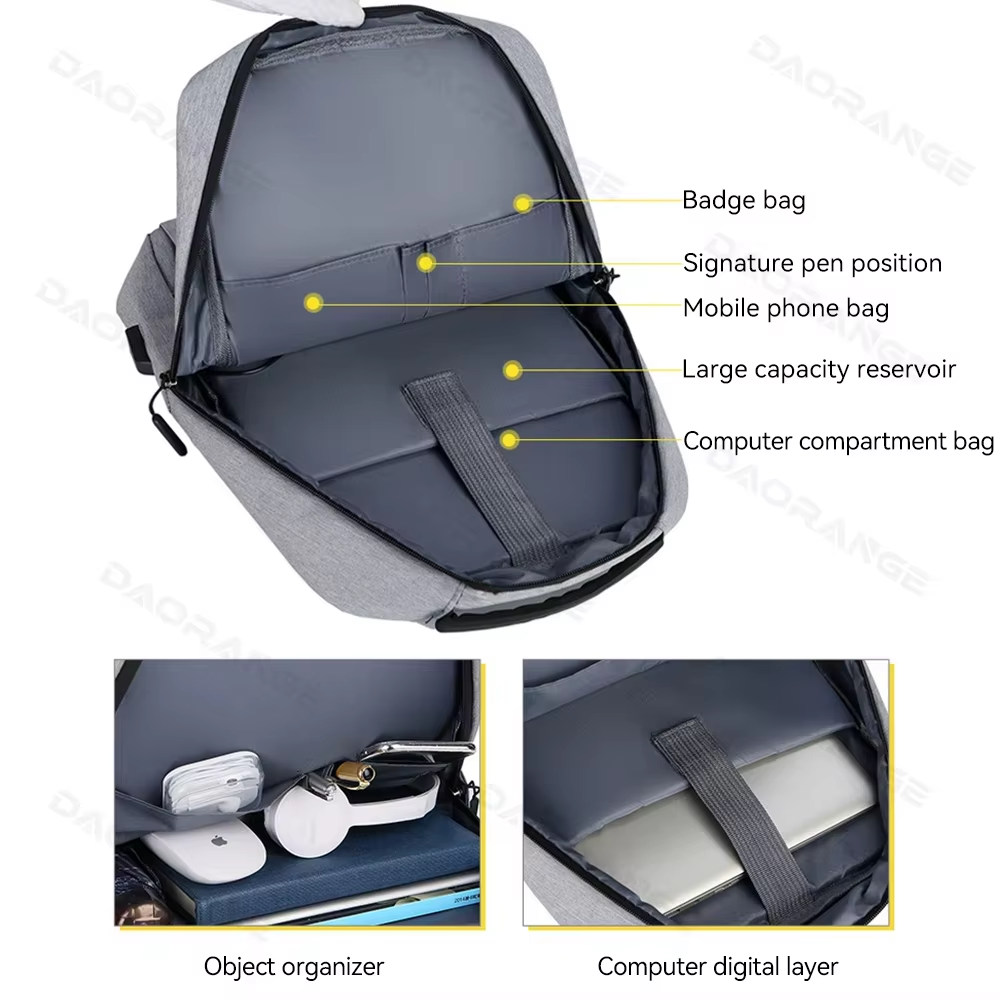 Laptopveske usb-ryggsekk til macbook luft pro lenovo asus hp dell stor kapasitet reise vanntett pc-deksel med flere lommer